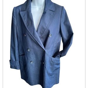 Banana Republic XS double breasted jacket coat navy blue spring fall trench